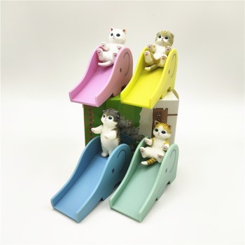 Mofusand Cats on Slides Blind Box Set - 4pc Playful Cat Figures (PVC) Park Theme Collectibles