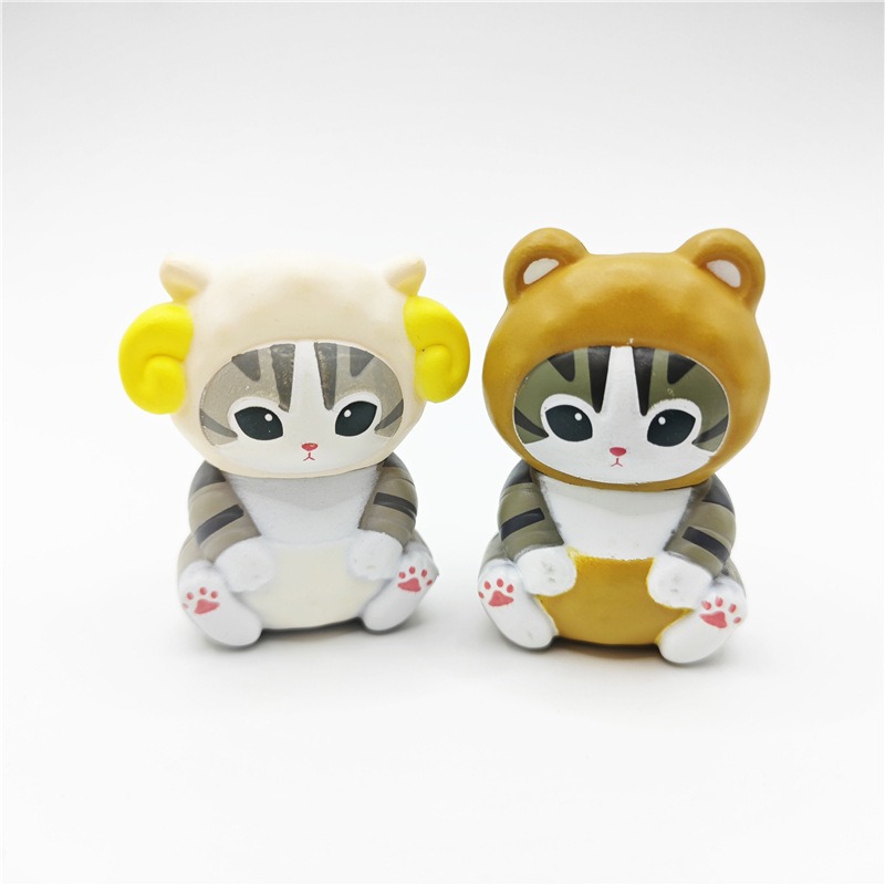 Mofusand Mini Animal Dress-Up Blind Box - 5pc Sitting Cat Figures (4.5-5.5cm PVC) Kawaii Collectible Set Mofusand Mini Animal Dress-Up Blind Box - 5pc Sitting Cat Figures (4.5-5.5cm PVC) Kawaii Collectible Set