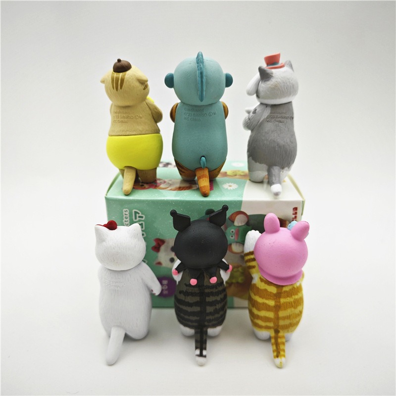Mofusand x Sanrio Dress-Up Series Blind Box - 6pc Cat Character Figures (5cm PVC) Collectible Set Mofusand x Sanrio Dress-Up Series Blind Box - 6pc Cat Character Figures (5cm PVC) Collectible Set