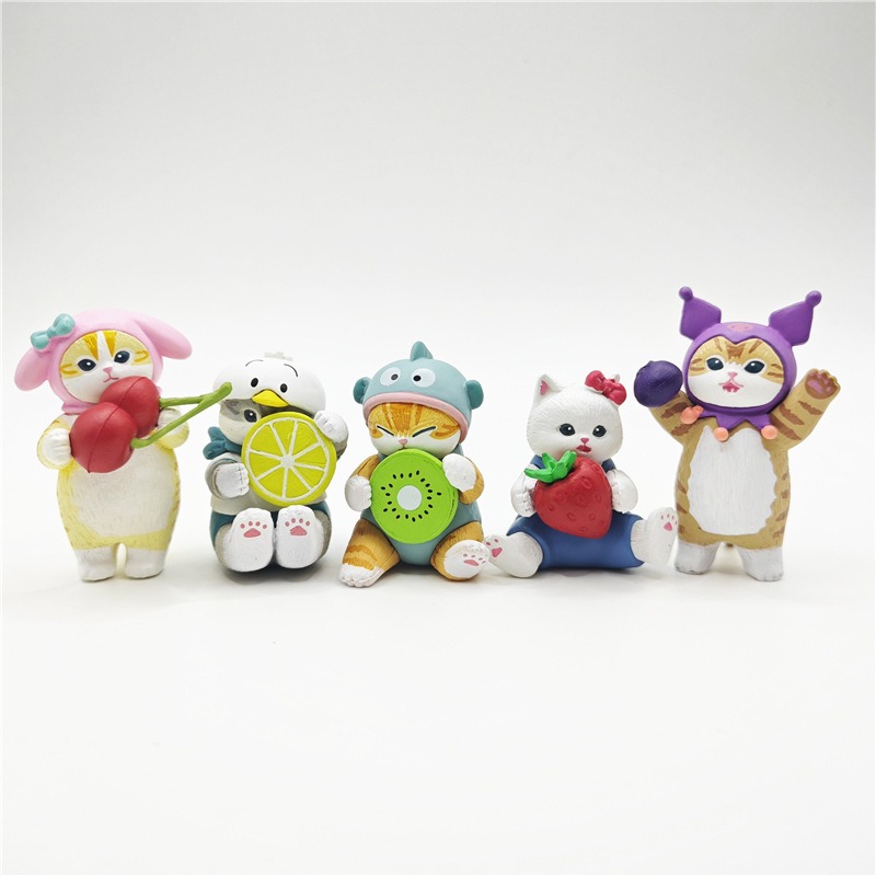Mofusand x Sanrio Fruit Cats Blind Box - Complete Set Kawaii Collab Figures (4-5cm PVC) Cute Desk Decor Collectibles Mofusand x Sanrio Fruit Cats Blind Box - Complete Set Kawaii Collab Figures (4-5cm PVC) Cute Desk Decor Collectibles