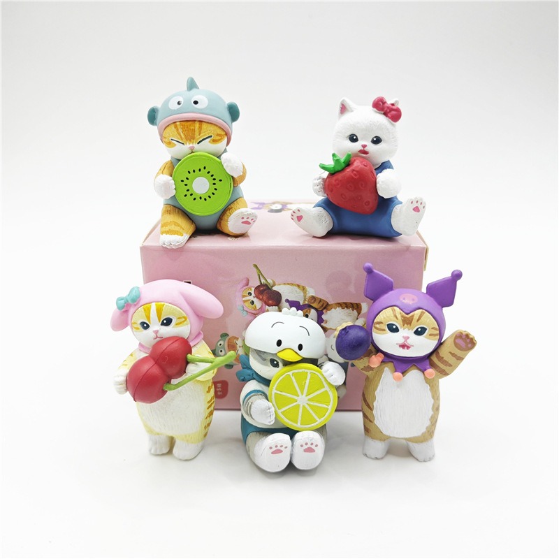 Mofusand x Sanrio Fruit Cats Blind Box - Complete Set Kawaii Collab Figures (4-5cm PVC) Cute Desk Decor Collectibles Mofusand x Sanrio Fruit Cats Blind Box - Complete Set Kawaii Collab Figures (4-5cm PVC) Cute Desk Decor Collectibles