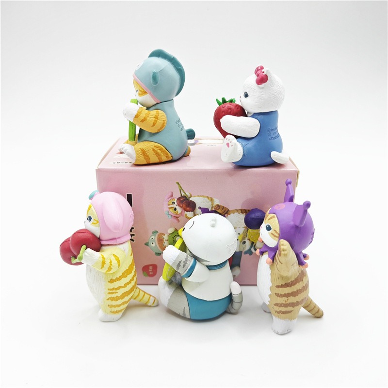 Mofusand x Sanrio Fruit Cats Blind Box - Complete Set Kawaii Collab Figures (4-5cm PVC) Cute Desk Decor Collectibles Mofusand x Sanrio Fruit Cats Blind Box - Complete Set Kawaii Collab Figures (4-5cm PVC) Cute Desk Decor Collectibles
