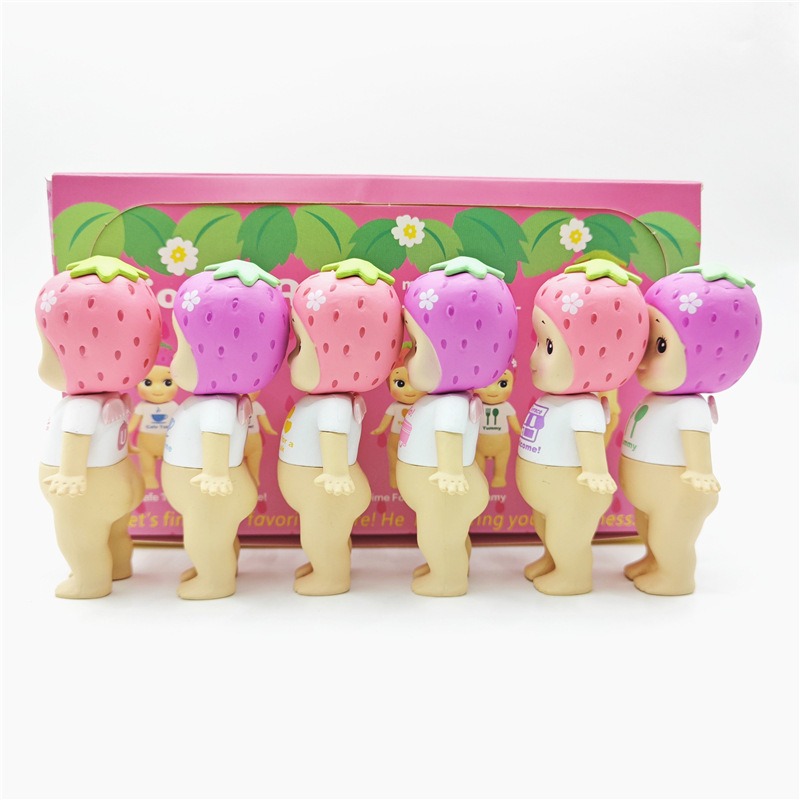Sonny Angel Strawberry Series Complete Set - 6 Kawaii Angel Figures (7.5cm PVC) Blind Box Car Decor & Cake Topper Collectibles Sonny Angel Strawberry Series Complete Set - 6 Kawaii Angel Figures (7.5cm PVC) Blind Box Car Decor & Cake Topper Collectibles