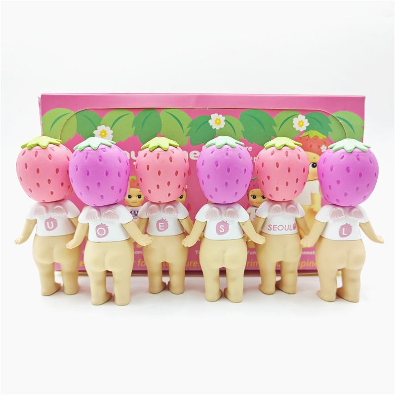 Sonny Angel Strawberry Series Complete Set - 6 Kawaii Angel Figures (7.5cm PVC) Blind Box Car Decor & Cake Topper Collectibles Sonny Angel Strawberry Series Complete Set - 6 Kawaii Angel Figures (7.5cm PVC) Blind Box Car Decor & Cake Topper Collectibles